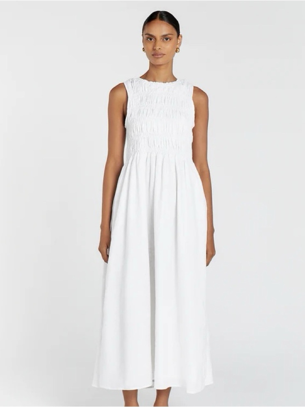 DISSH Lessi white linen maxi dress
